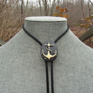 Rockabilly Retro Anchor Bolo Tie Necklace Retro